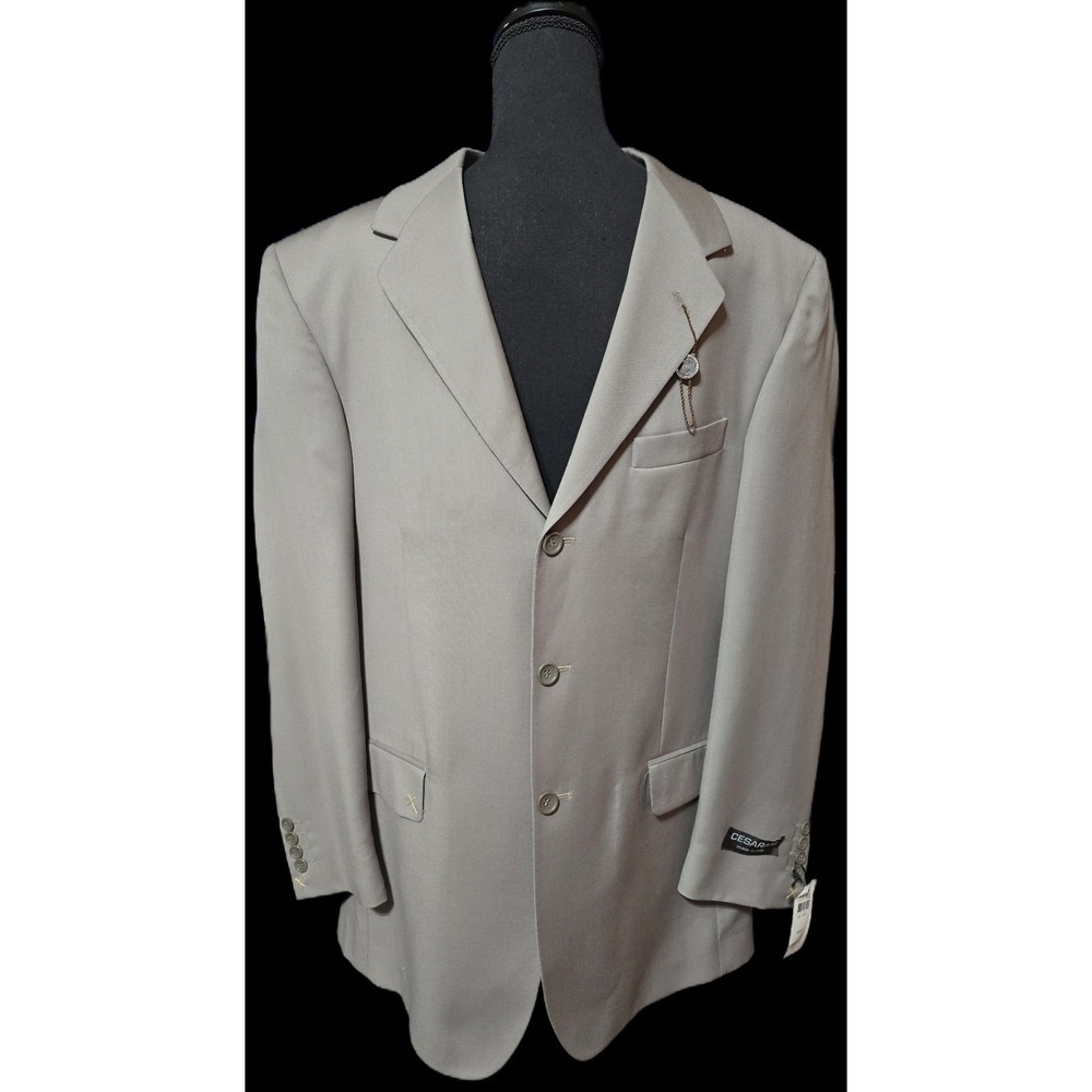 NWT Cesarani Suit 43R Taupe Tan Wool Designer Italy Made Jacket Pants W37 $425